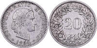 Schweiz 20 Rappen Bern, Nickel, S+, KM:29 -