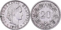 Schweiz 20 Rappen Bern, Nickel, SS+, KM:29 -