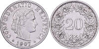 Schweiz 20 Rappen Bern, Nickel, SS+, KM:29 -