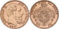 Belgien 20 Francs, 20 Frank Leopold II, Brussels, Gold, SS+, KM:37 -