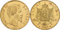 Frankreich 100 Francs Or 1857 Paris Napoleon III, Paris, tête nue, Gold, SS