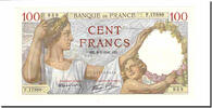 Frankreich 100 Francs Sully, 1941-01-09, UNZ, Fayette:26.44, KM:94 -