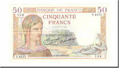 50 Francs 1936 Frankreich Cérès, 1936-04-16, VZ+, Fayette:17.24, KM:81 VZ+