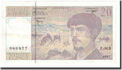 Frankreich 20 Francs Debussy, VZ, Fayette:66ter.02.63, KM:151i -