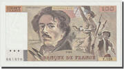 Frankreich 100 Francs Delacroix, UNZ, Fayette:69.12, KM:154d -