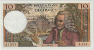 Frankreich 10 Francs Voltaire, 1966-01-06, UNZ-, Fayette:62.19, KM:147b -