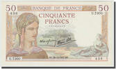 Frankreich 50 Francs Cérès, 1937-12-30, UNZ-, Fayette:18.6, KM:85b -