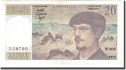 Frankreich 20 Francs Debussy, SS, Fayette:F66.01W6, KM:151a -