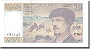 Frankreich 20 Francs Debussy, UNZ-, Fayette:66bis.01.A27, KM:151h -