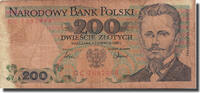 Polen 200 Zlotych Geldschein, 1986-06-01, KM:144c, SGE -