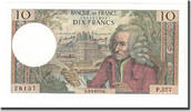 Frankreich 10 Francs Voltaire, 1970-03-05, UNZ-, Fayette:62.43, KM:147c -