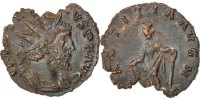 Antoninianus Münze, Tetricus I, Cologne, SS+, Billon, RIC:90 -