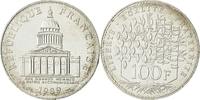 Frankreich 100 Francs Münze, Panthéon, Paris, VZ, Silber, KM:951.1 -