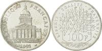 Frankreich 100 Francs Münze, Panthéon, Paris, SS+, Silber, KM:951.1 -