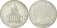Frankreich 100 Francs Münze, Panthéon, Paris, SS+, Silber, KM:951.1 -