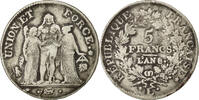 Frankreich 5 Francs Münze, Union et Force, Bayonne, S, Silber -