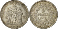 Frankreich 5 Francs Münze, Hercule, Bordeaux, SS+, Silber, KM:820.2 -