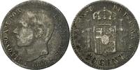Spanien 50 Centimos Münze, Alfonso XII, Madrid, S+, Silber, KM:685 -