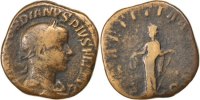 Sesterz Münze, Gordian III, Roma, S, Kupfer, Cohen:122 -