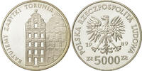 Polen 5000 Zlotych Münze, Warsaw, UNZ, Silber, KM:192 -