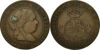 Spanien 5 Centimos Münze, Isabel II, Madrid, S, Kupfer, KM:635.1 -