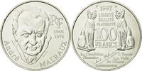 Frankreich 100 Francs Münze, André Malraux, Paris, VZ, Silber -