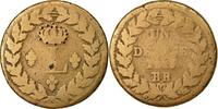 Frankreich Decime Münze, Louis XVIII, Strasbourg, SGE+, Bronze, KM:701 -