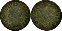 Frankreich Double Tournois Münze, Louis XIII, Double tournois de Warin, tête à gauche -