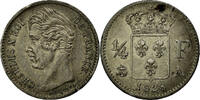 Frankreich 1/4 Franc Münze, Charles X, Paris, SS+, Silber, KM:722.1 -