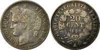 Frankreich 20 Centimes Münze, Cérès, Paris, S+, Silber, KM:758.1 -