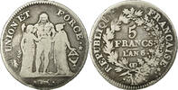 Frankreich 5 Francs Münze, Union et Force, Bordeaux, Rare, S+ -