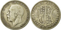 Großbritannien 1/2 Crown Münze, George V, SS, Silber, KM:835 -
