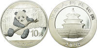 China 10 Yüan Münze, STGL, Silber -