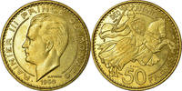 Monaco 50 Francs Münze, VZ, Cupro-Aluminium, KM:E30, Gadoury:141 -