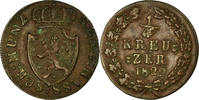 Deutsch Staaten 1/4 Kreuzer Münze, NASSAU, Wilhelm, Wiesbaden, SS -