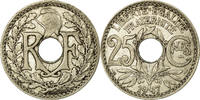 Frankreich 25 Centimes Münze, Lindauer, SS+, Nickel, KM:867 -