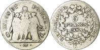 Frankreich 5 Francs Münze, Union et Force, Bordeaux, S, Silber -