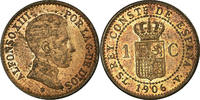 Spanien Centimo Münze, Alfonso XIII, Madrid, STGL, Bronze, KM:726 -