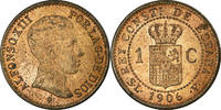 Spanien Centimo Münze, Alfonso XIII, Madrid, STGL, Bronze, KM:726 -