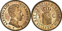 Spanien Centimo Münze, Alfonso XIII, Madrid, STGL, Bronze, KM:726 -