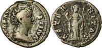 Denarius Münze, Faustina I, Rome, S+, Silber, RIC:351 -