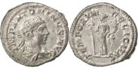 Denarius Münze, Elagabalus, SS+, Silber, Cohen:280 -