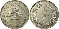 Lebanon Buch Münze, Livre, SS, Nickel, KM:30 -