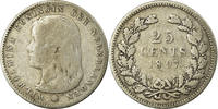 Niederlande 25 Cents Münze, Wilhelmina I, S+, Silber, KM:115 -