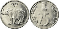 INDIA-REPUBLIC 25 Paise Münze, SS, Stainless Steel, KM:54 -
