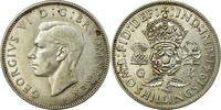 Großbritannien Florin, Two Shillings Münze, George VI, S+, Silber -