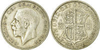 Großbritannien 1/2 Crown Münze, George V, S+, Silber, KM:835 -
