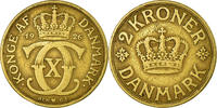 Dänemark 2 Kroner Münze, Christian X, Copenhagen, S+, Aluminum-Bronze -