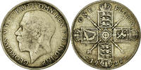 Großbritannien Florin, Two Shillings Münze, George V, S, Silber -