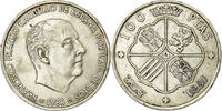 Spanien 100 Pesetas Münze, Caudillo and regent, Madrid, SS, Silber -